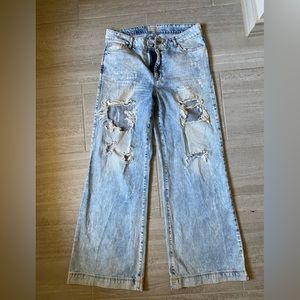 Uniq by Litz - Distressed Wide Leg Jeans